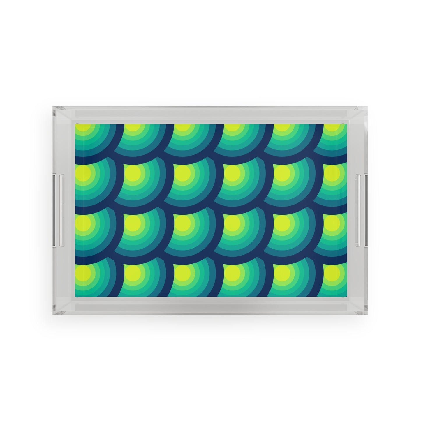 Modern Acrylic Tray with Bold Geometric Artwork