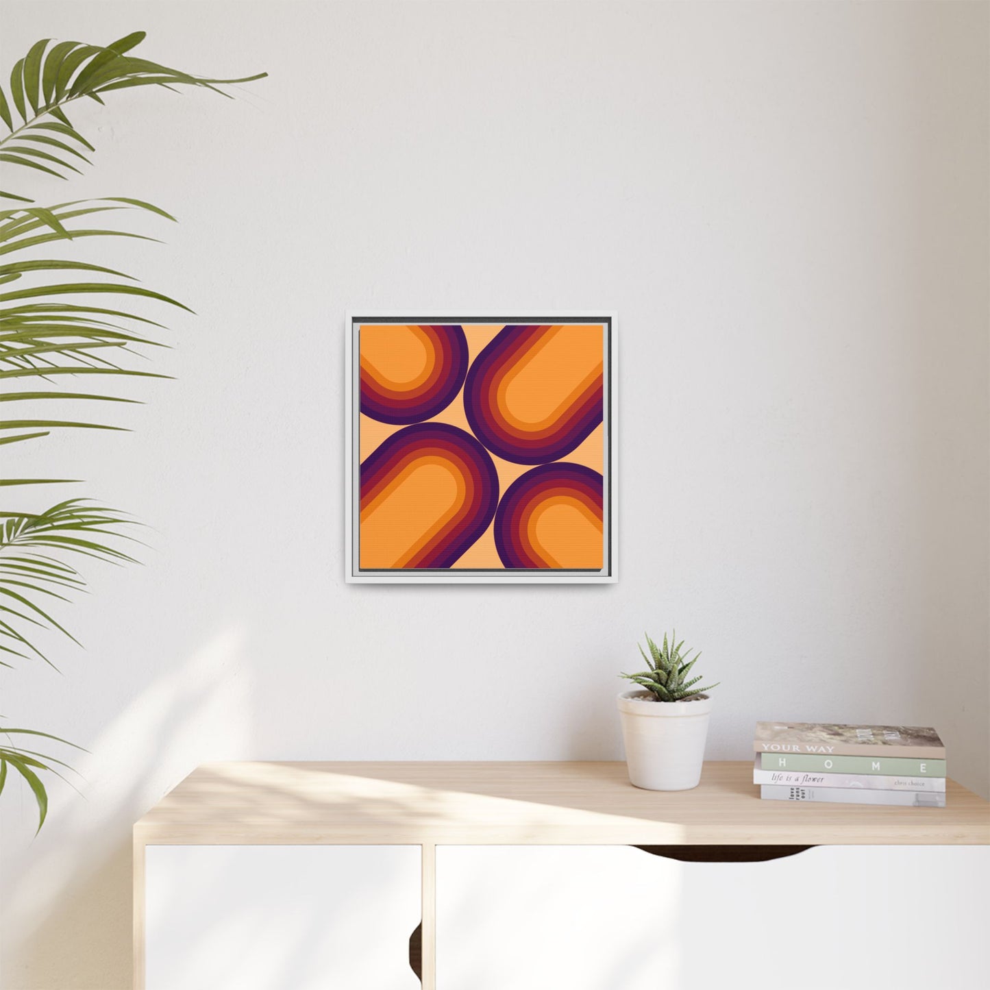 Modern Framed Geometric Canvas Art | Bold Color Meets Clean Framing