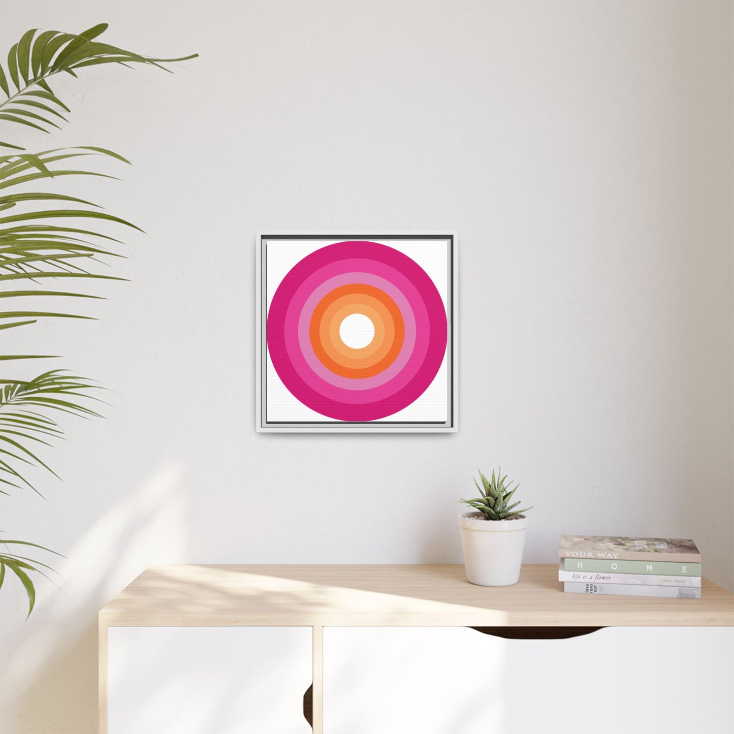 Modern Framed Geometric Canvas Art | Bold Color Meets Clean Framing