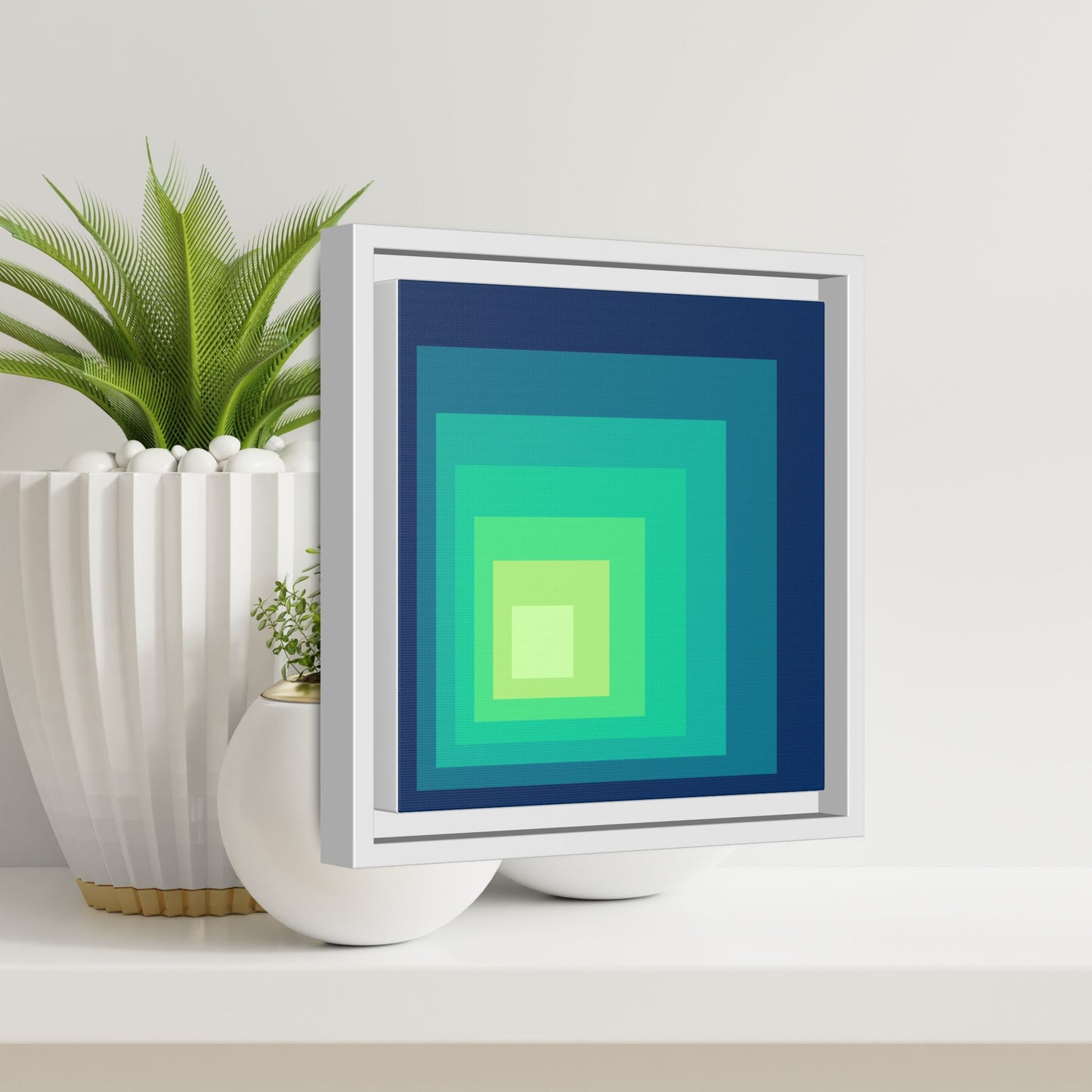 Modern Framed Geometric Canvas Art | Bold Color Meets Clean Framing