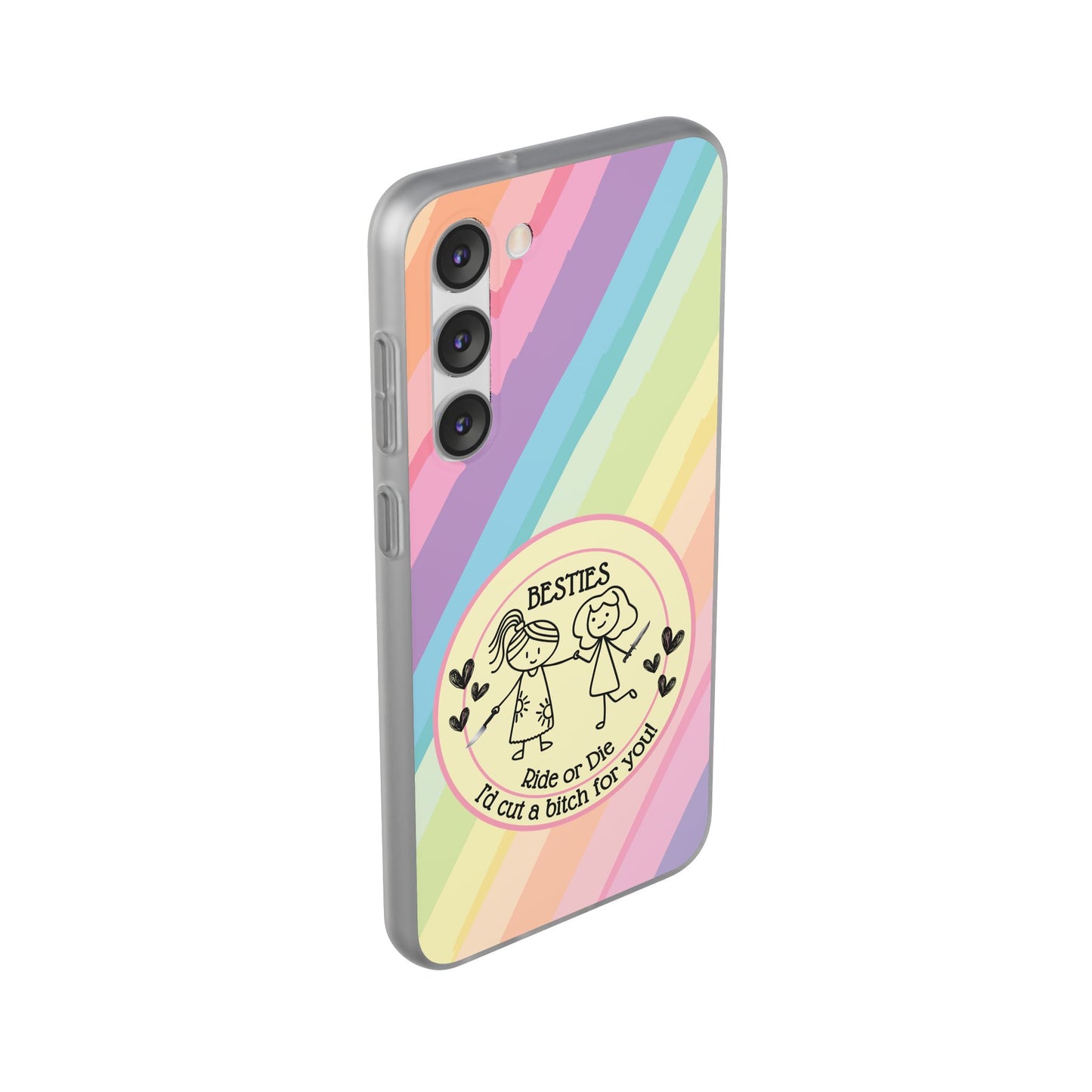 Phone Cases - Pastels Besties Ride or Die | "I'd Cut a Bitch for You"