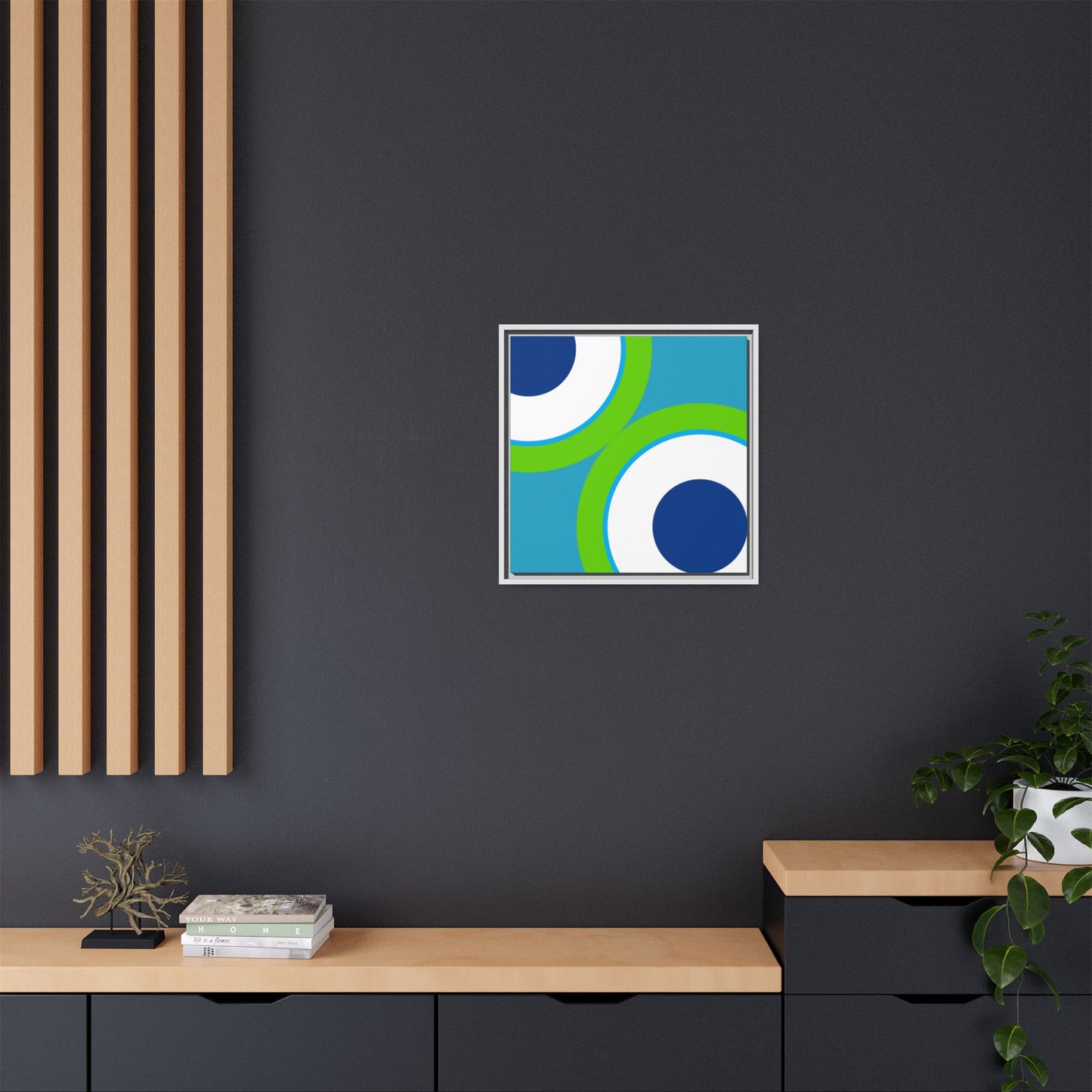 Modern Framed Geometric Canvas Art | Bold Color Meets Clean Framing