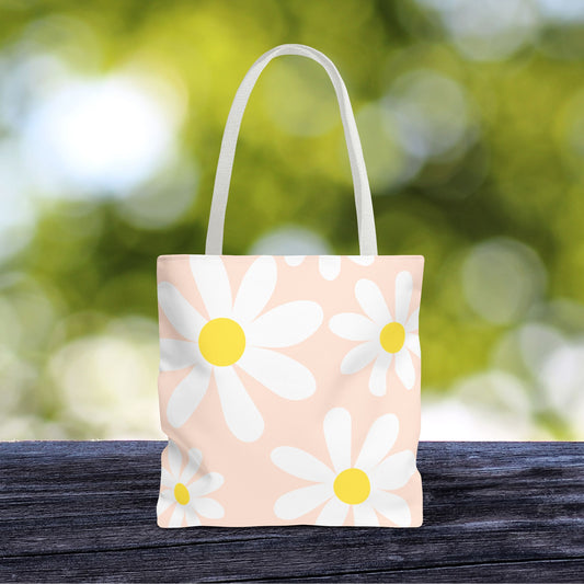 Blush Daisy Tote Bag – 3 sizes | Soft, Sweet, and Ready to Bloom