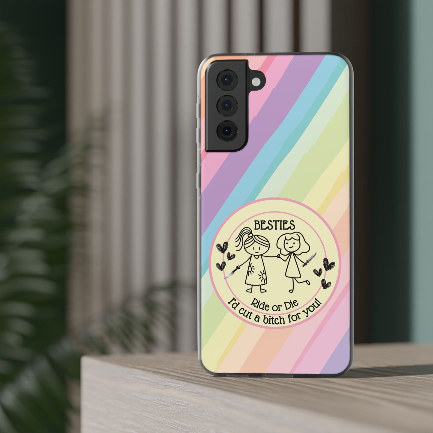 Phone Cases - Pastels Besties Ride or Die | "I'd Cut a Bitch for You"