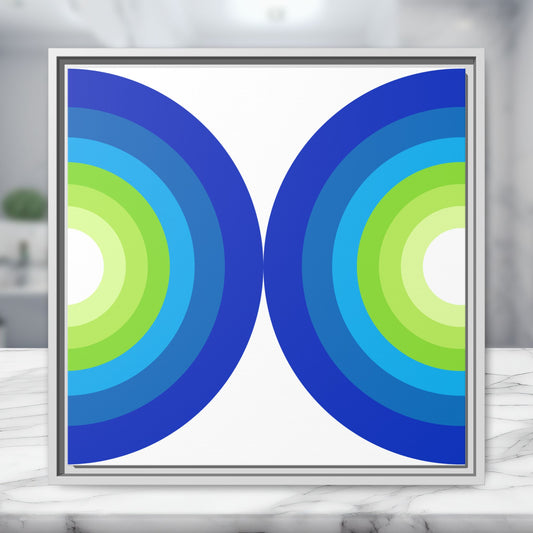 Modern Framed Geometric Canvas Art | Bold Color Meets Clean Framing