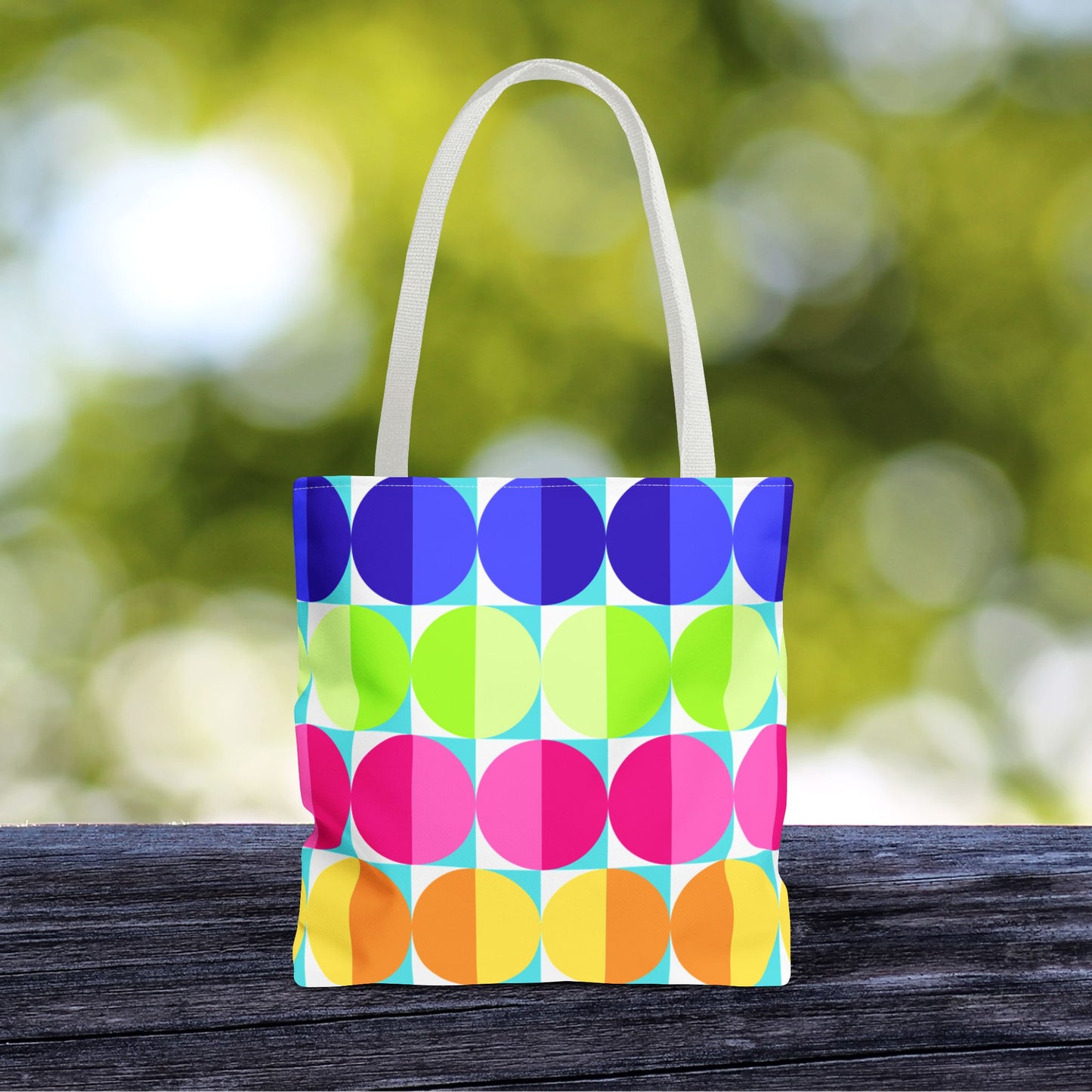 Geometric Art XXI Tote Bag – 3 sizes | Bold lines. Vivid color. Retro with a modern twist.