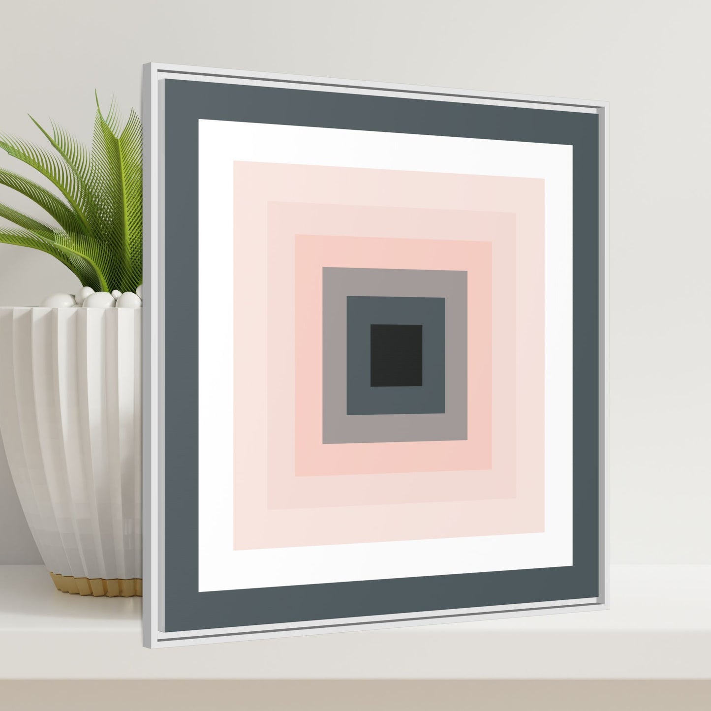 Modern Framed Geometric Canvas Art | Bold Color Meets Clean Framing