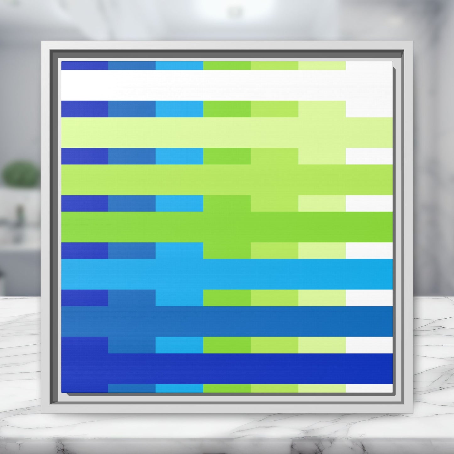 Modern Framed Geometric Canvas Art | Bold Color Meets Clean Framing