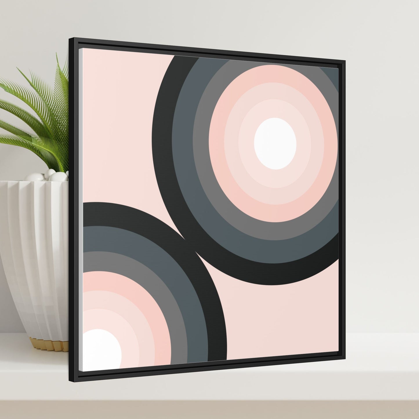 Modern Framed Geometric Canvas Art | Bold Color Meets Clean Framing