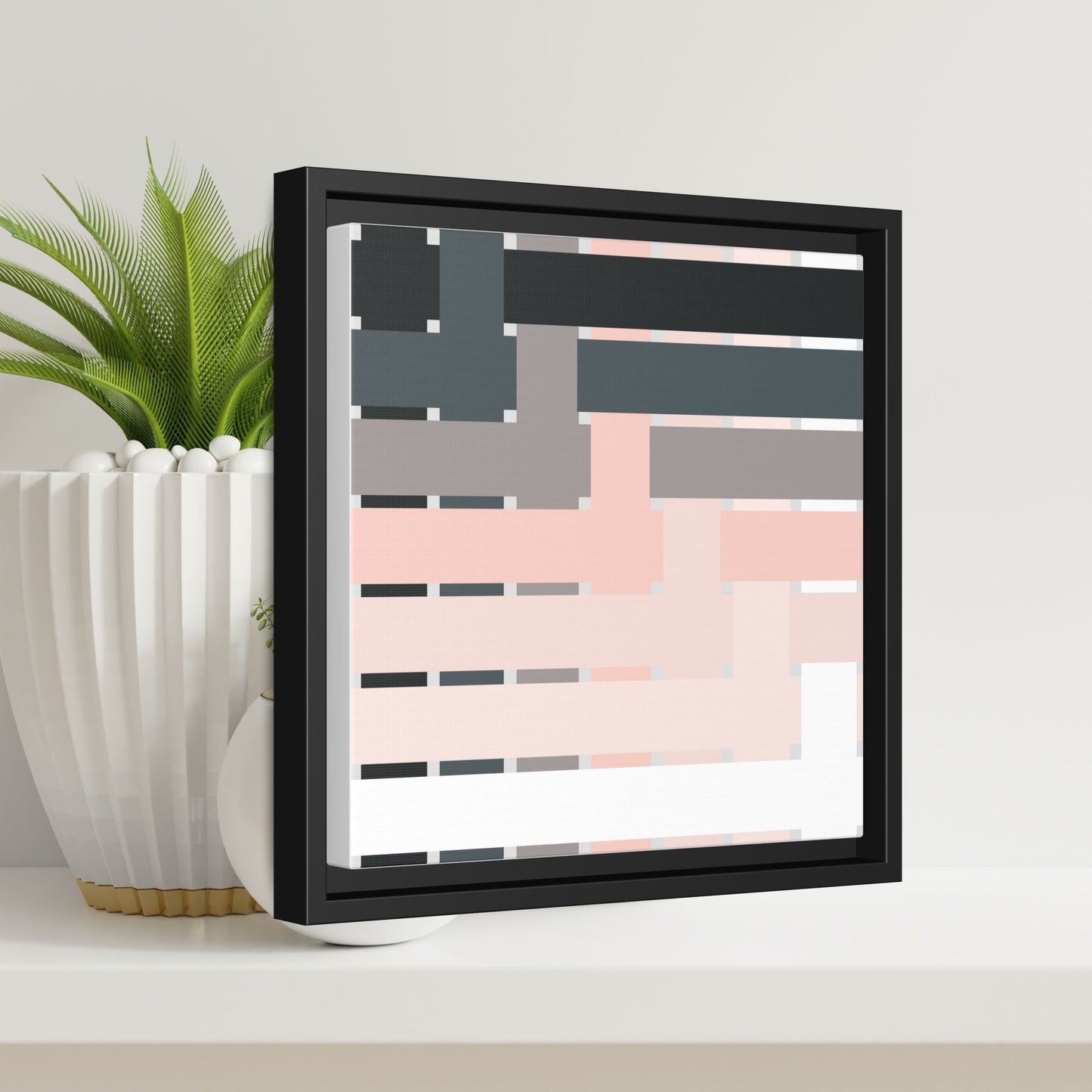 Modern Framed Geometric Canvas Art | Bold Color Meets Clean Framing