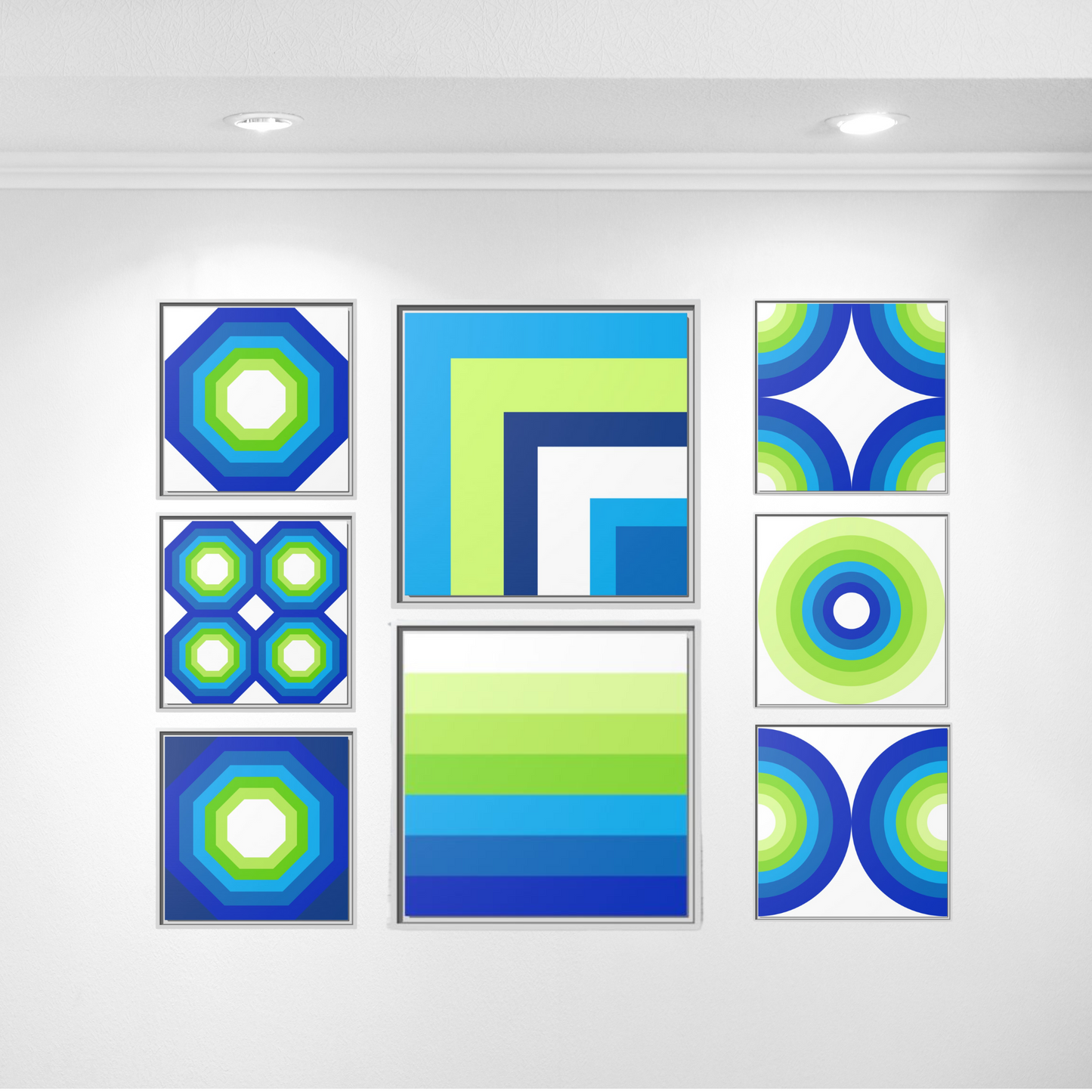 Modern Framed Geometric Canvas Art | Bold Color Meets Clean Framing
