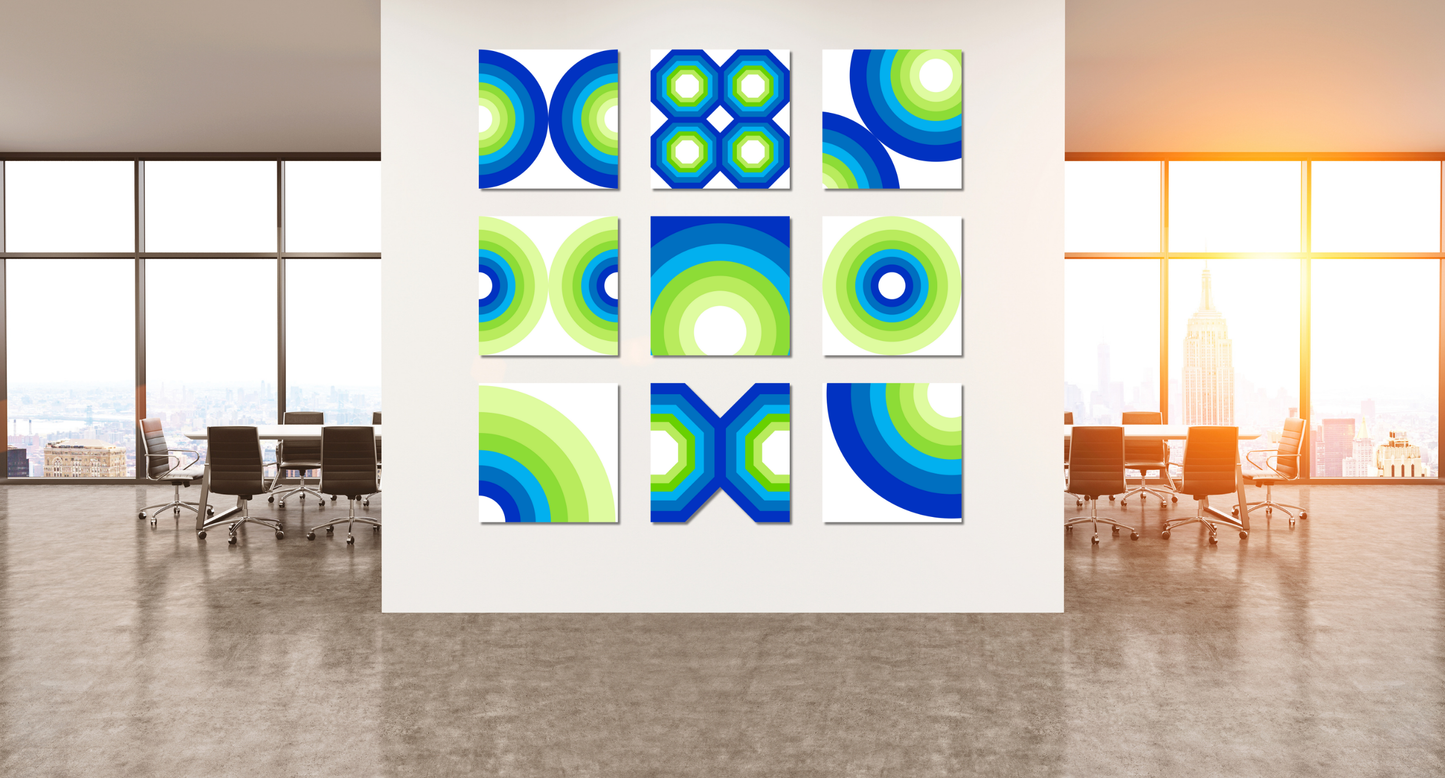 Modern Framed Geometric Canvas Art | Bold Color Meets Clean Framing