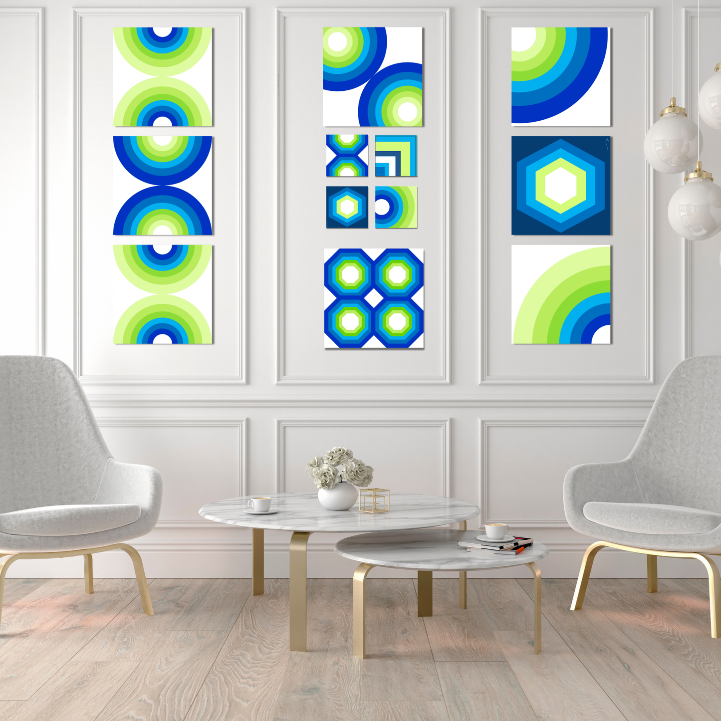 Modern Framed Geometric Canvas Art | Bold Color Meets Clean Framing