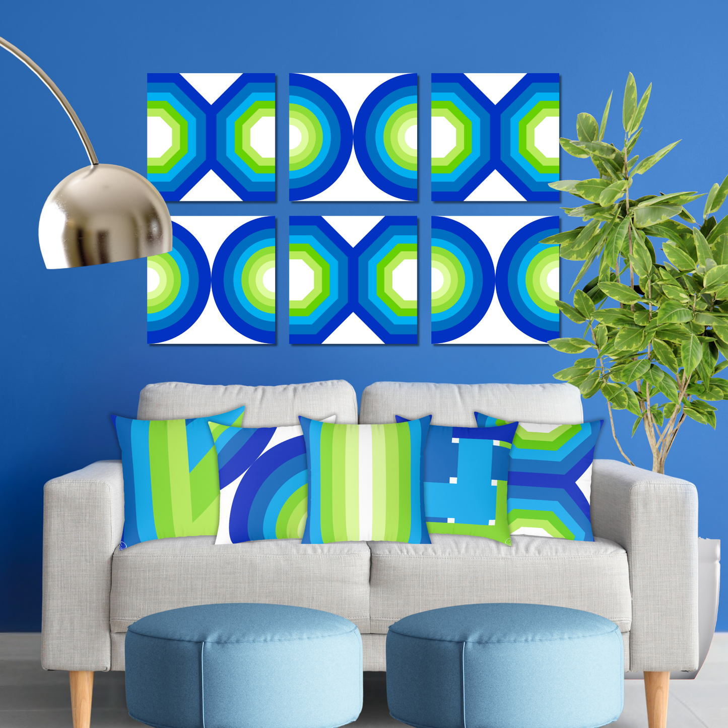 Modern Framed Geometric Canvas Art | Bold Color Meets Clean Framing