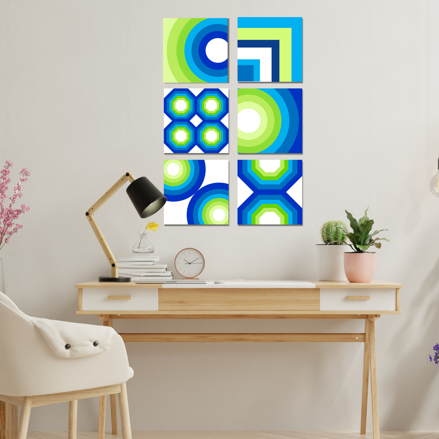 Modern Framed Geometric Canvas Art | Bold Color Meets Clean Framing