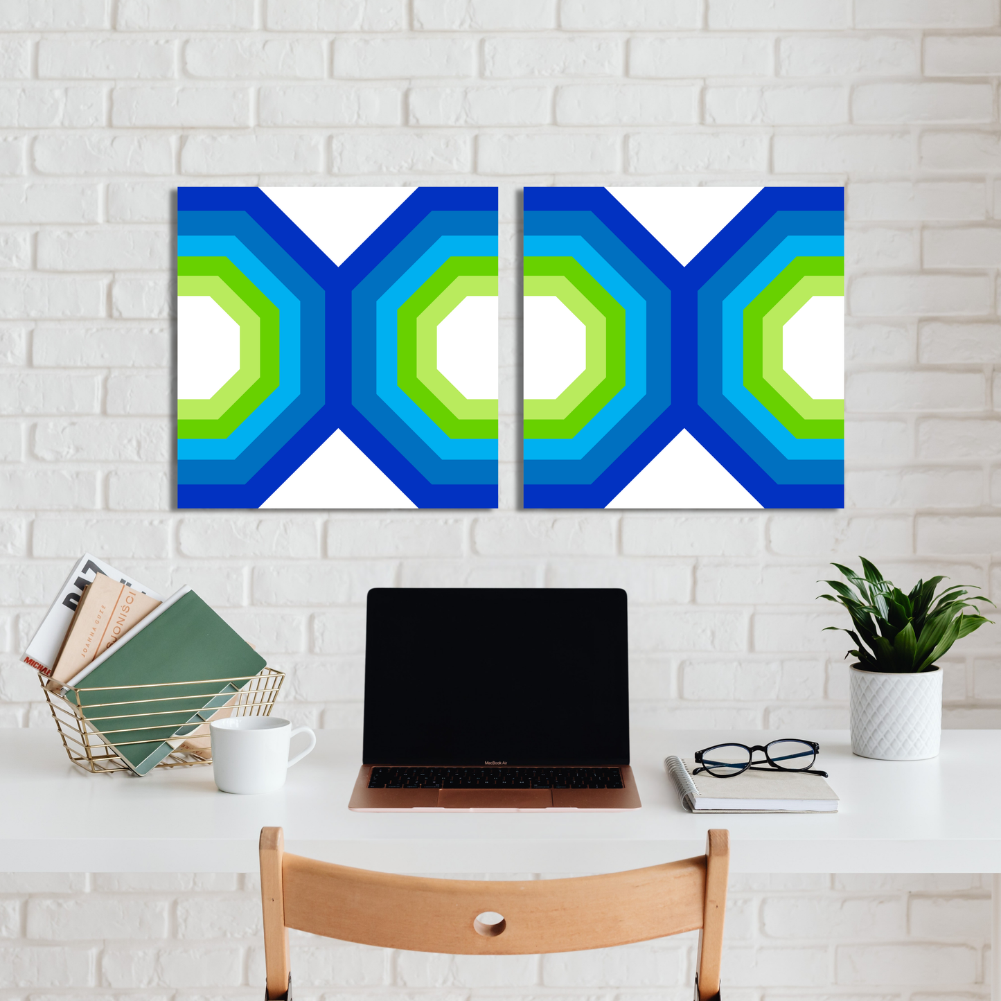 Modern Framed Geometric Canvas Art | Bold Color Meets Clean Framing
