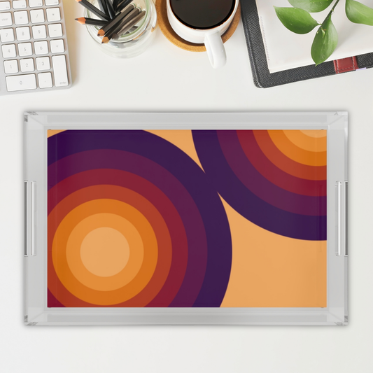 Modern Acrylic Tray with Bold Geometric Artwork