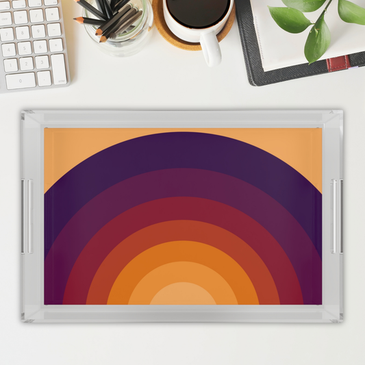 Modern Acrylic Tray with Bold Geometric Artwork