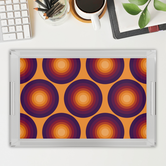 Modern Acrylic Tray with Bold Geometric Artwork