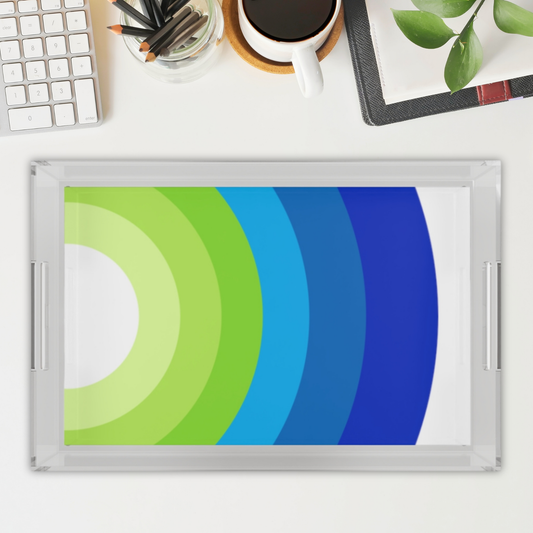 Modern Acrylic Tray with Bold Geometric Artwork