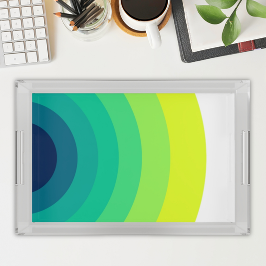 Modern Acrylic Tray with Bold Geometric Artwork