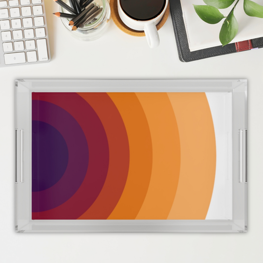 Modern Acrylic Tray with Bold Geometric Artwork