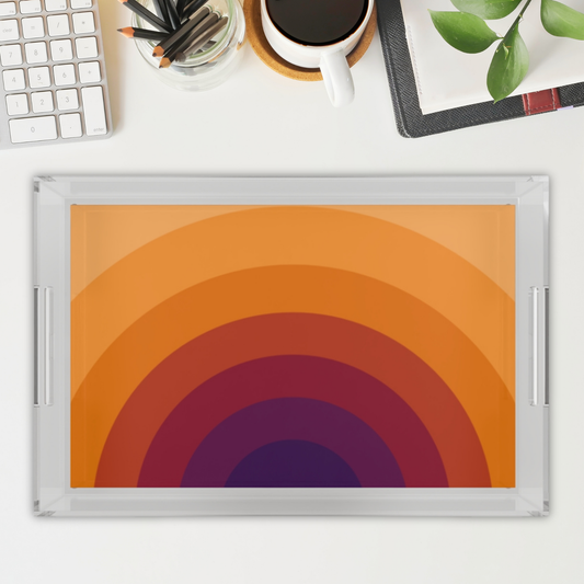 Modern Acrylic Tray with Bold Geometric Artwork