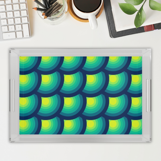 Modern Acrylic Tray with Bold Geometric Artwork