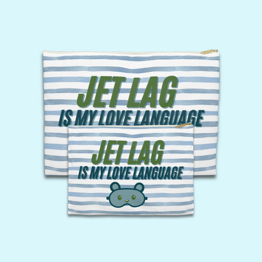 Jet Lag is my Love Language [Blue] - Flat Accessory Pouch | Style, Color, and Everyday Function