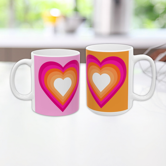 Geo Art Heart Mug – Bold Color, Daily Joy