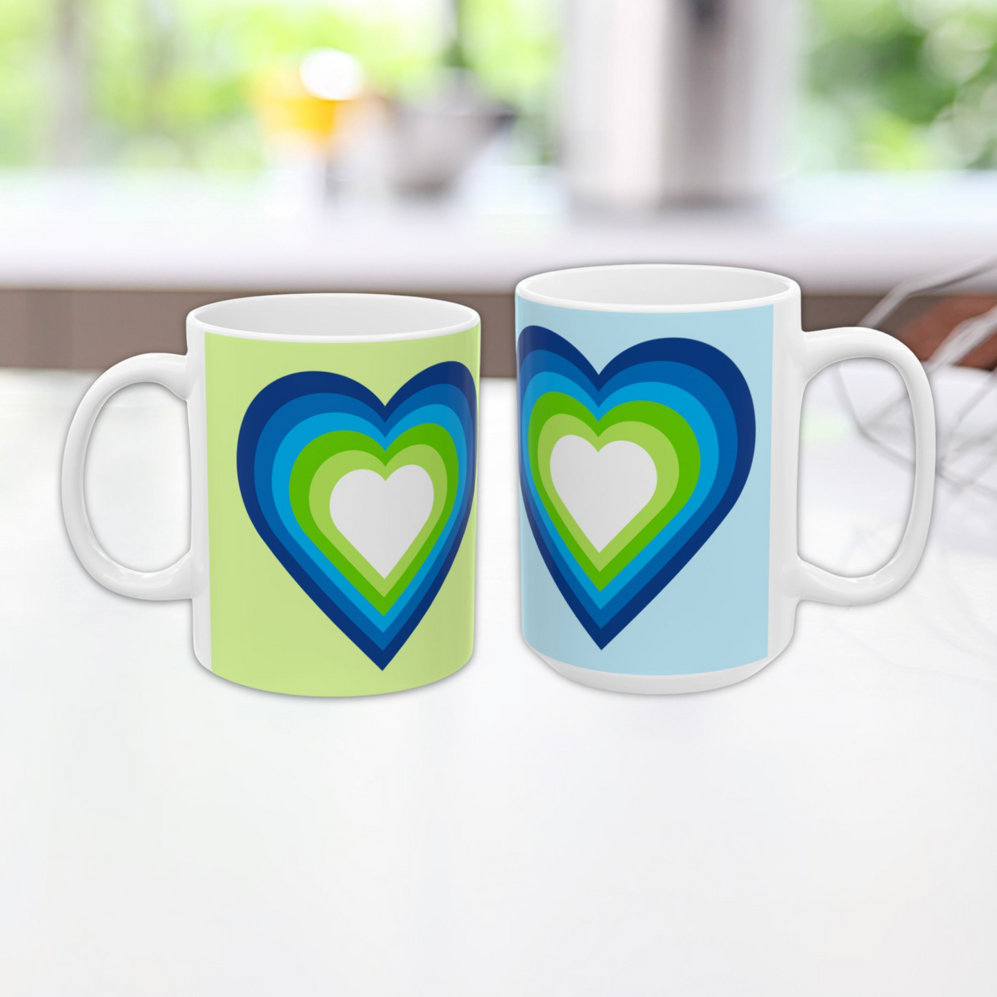 Geo Art Heart Mug – Bold Color, Daily Joy