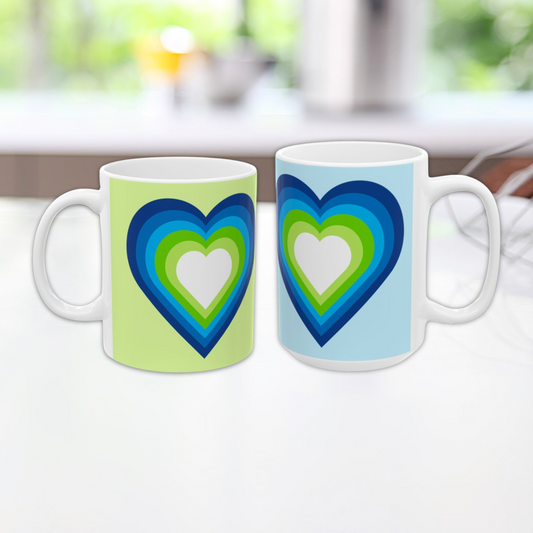 Geo Art Heart Mug – Bold Color, Daily Joy