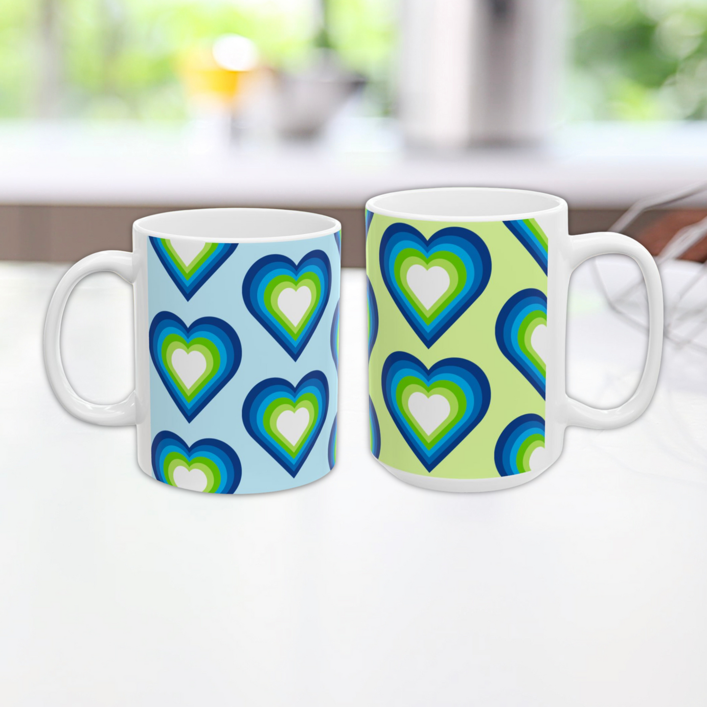 Geo Art Heart Mug – Bold Color, Daily Joy