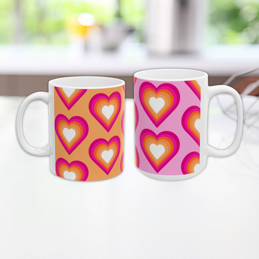 Geo Art Heart Mug – Bold Color, Daily Joy