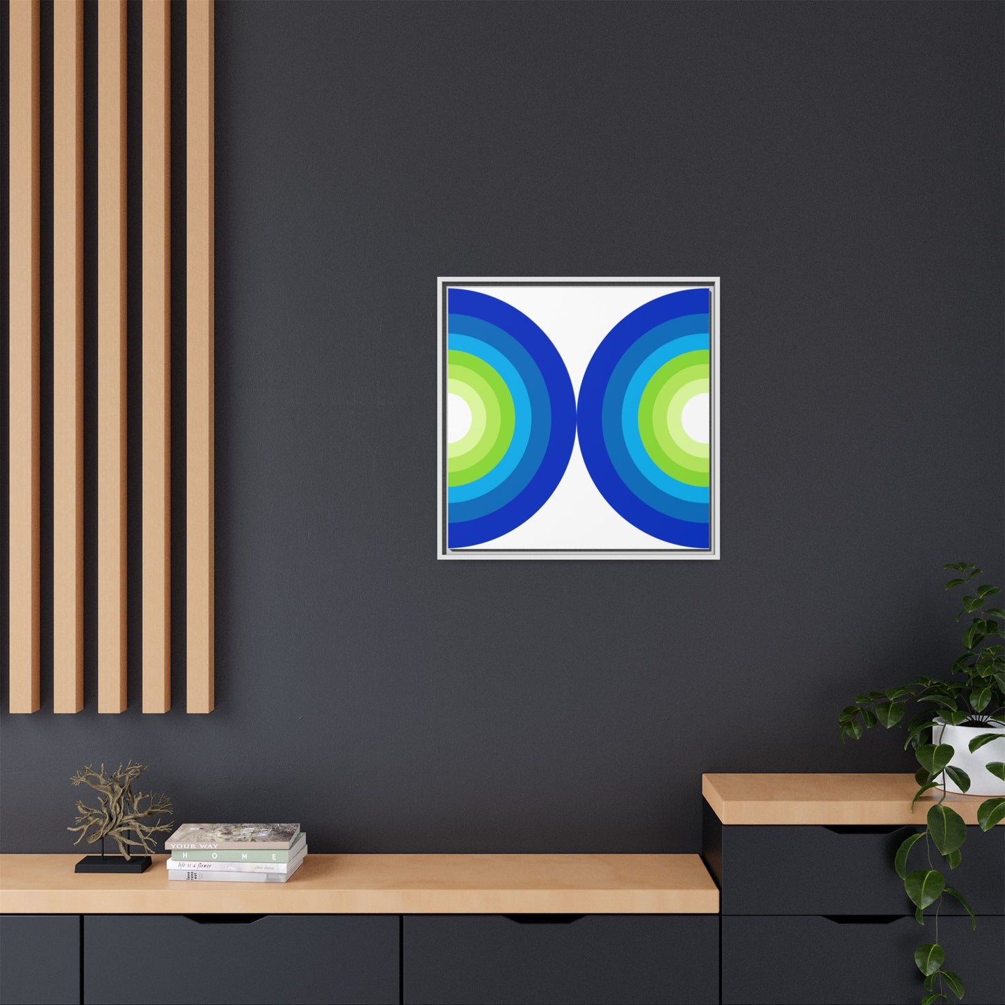Modern Framed Geometric Canvas Art | Bold Color Meets Clean Framing