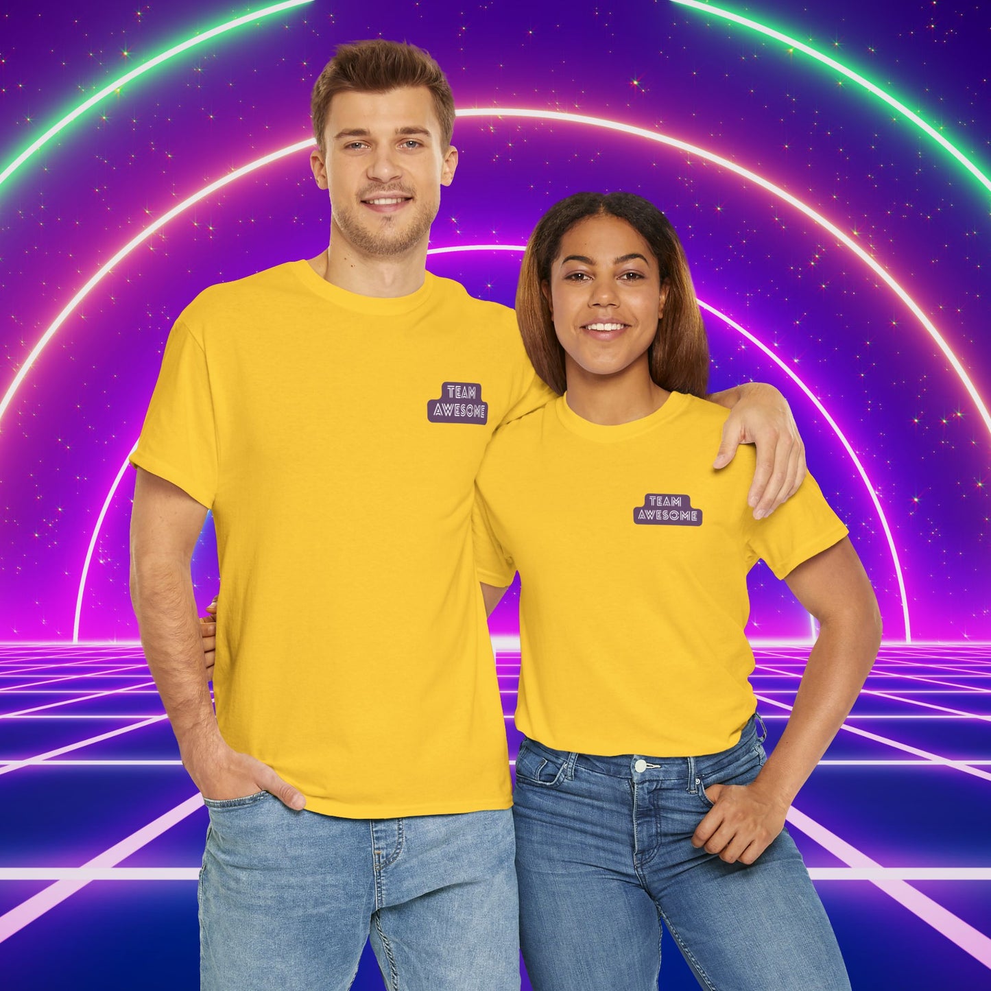 Let’s Get Physical – Join Team Awesome Retro 80s Tee - Unisex Cotton T-Shirt