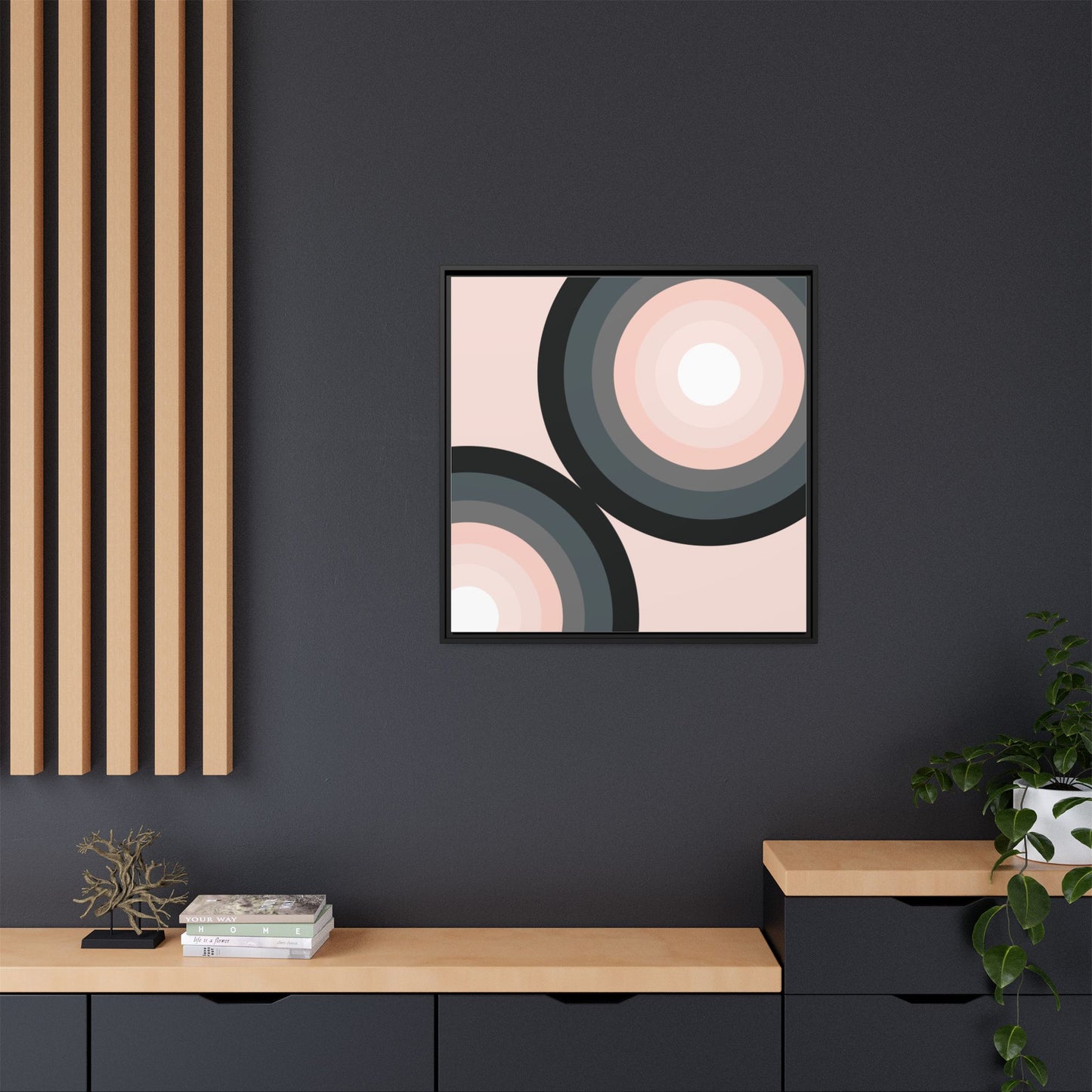 Modern Framed Geometric Canvas Art | Bold Color Meets Clean Framing