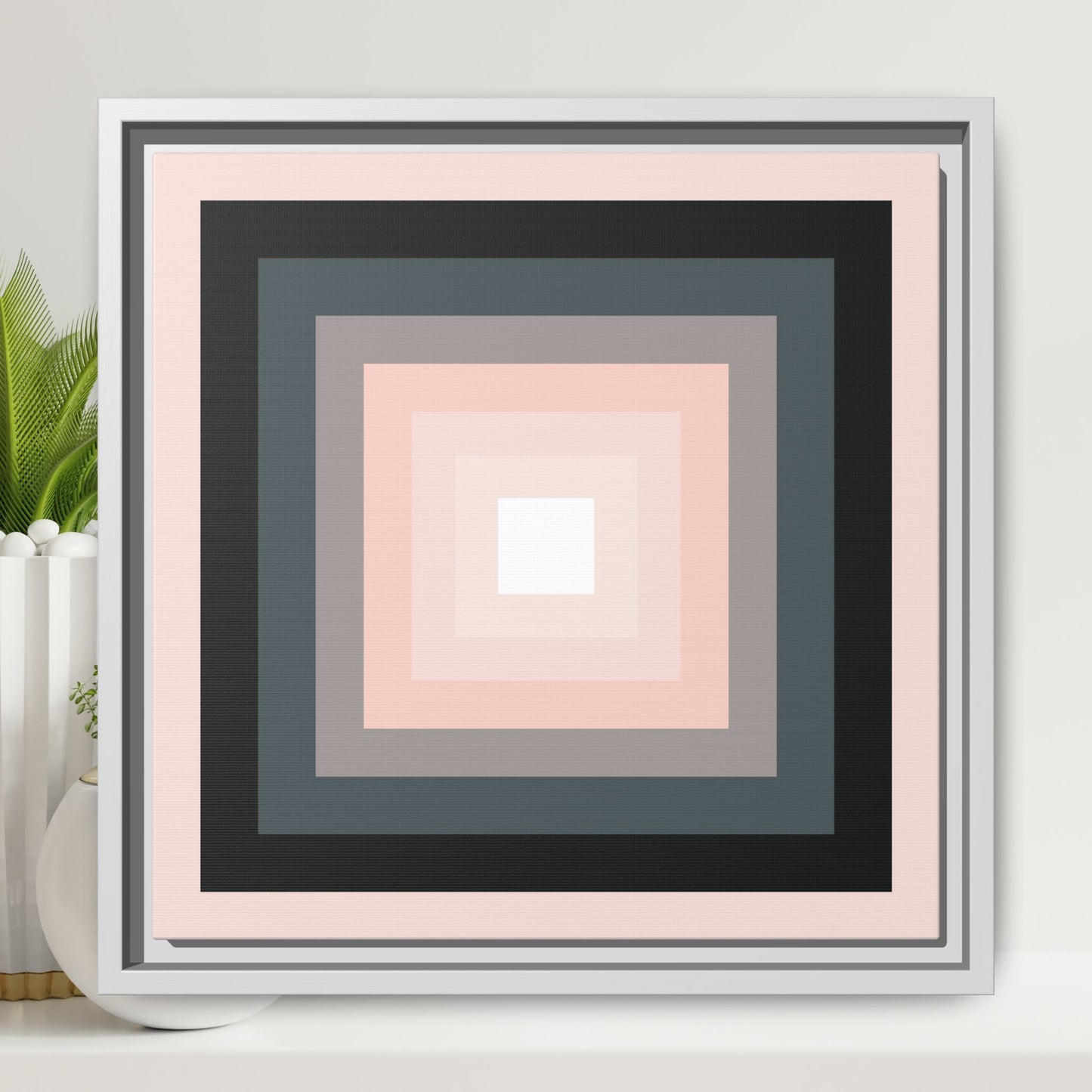 Modern Framed Geometric Canvas Art | Bold Color Meets Clean Framing