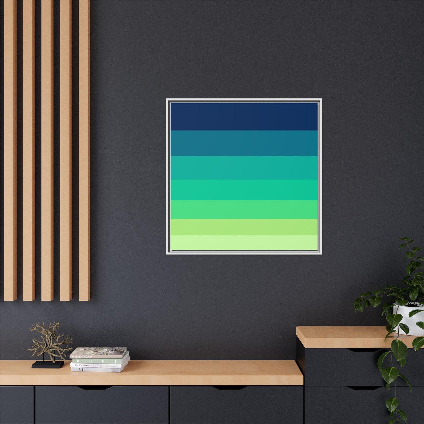 Modern Framed Geometric Canvas Art | Bold Color Meets Clean Framing