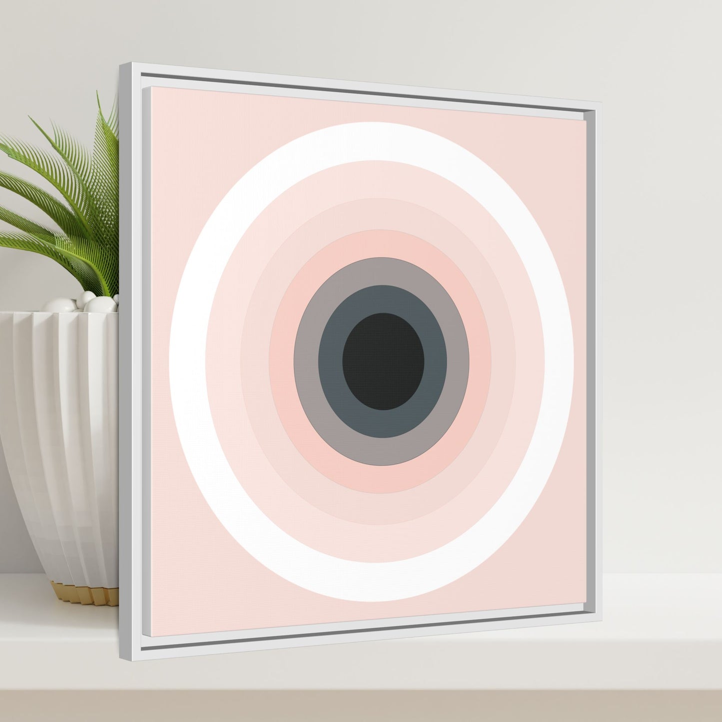 Modern Framed Geometric Canvas Art | Bold Color Meets Clean Framing