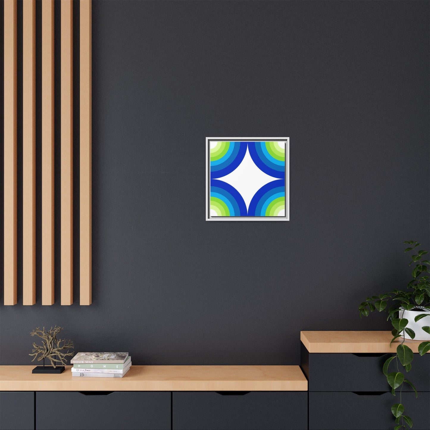 Modern Framed Geometric Canvas Art | Bold Color Meets Clean Framing