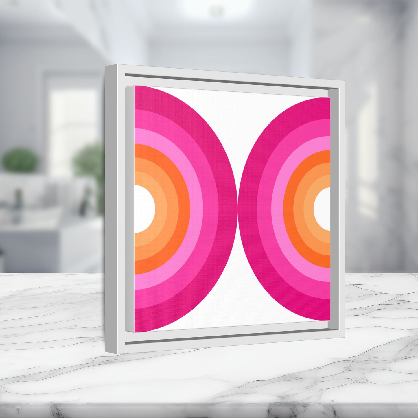 Modern Framed Geometric Canvas Art | Bold Color Meets Clean Framing