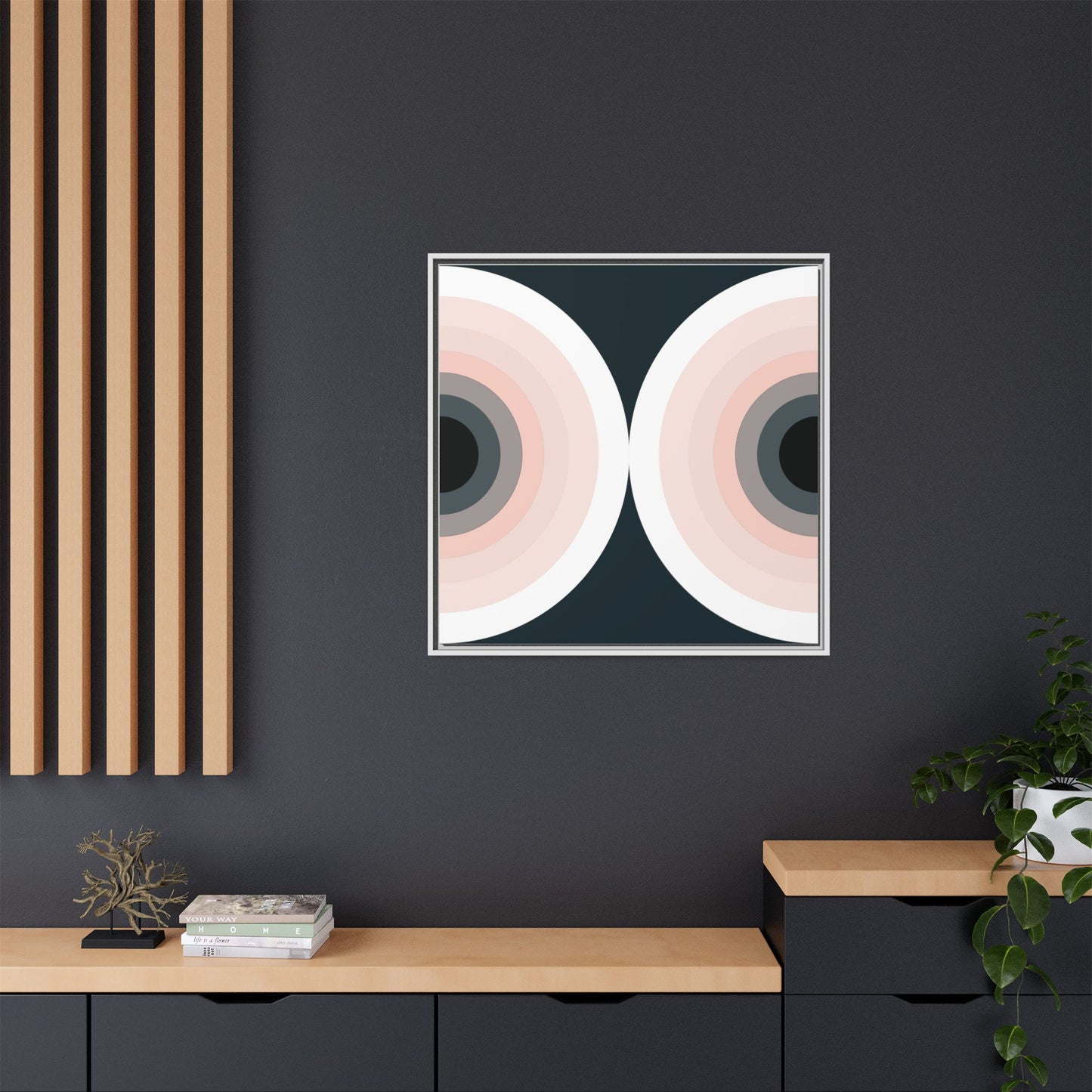 Modern Framed Geometric Canvas Art | Bold Color Meets Clean Framing
