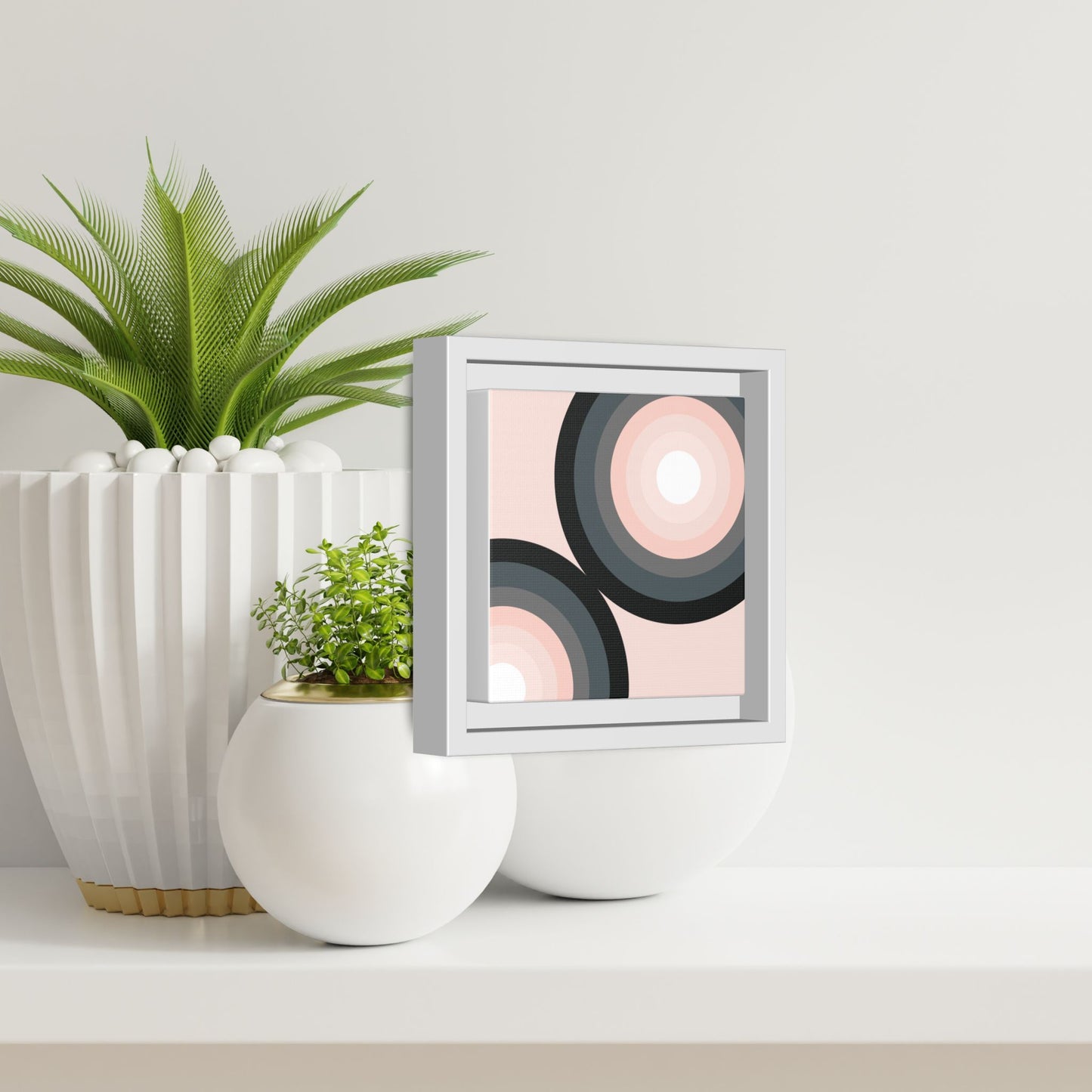 Modern Framed Geometric Canvas Art | Bold Color Meets Clean Framing