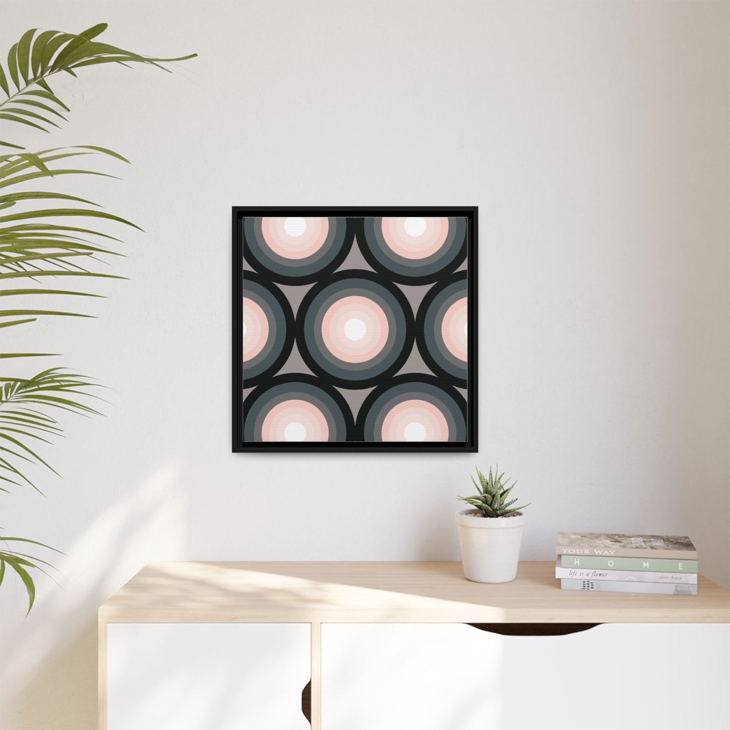 Modern Framed Geometric Canvas Art | Bold Color Meets Clean Framing