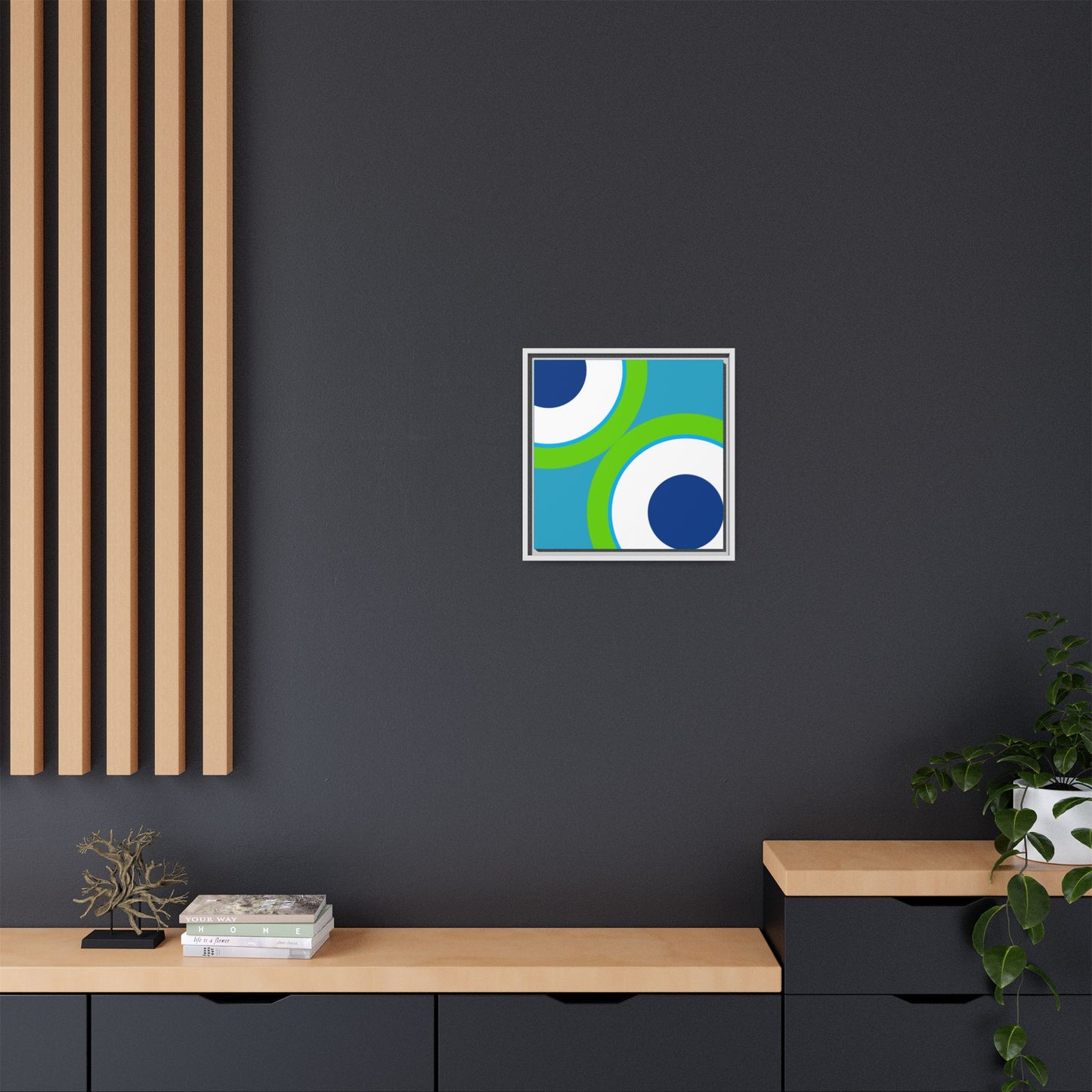 Modern Framed Geometric Canvas Art | Bold Color Meets Clean Framing