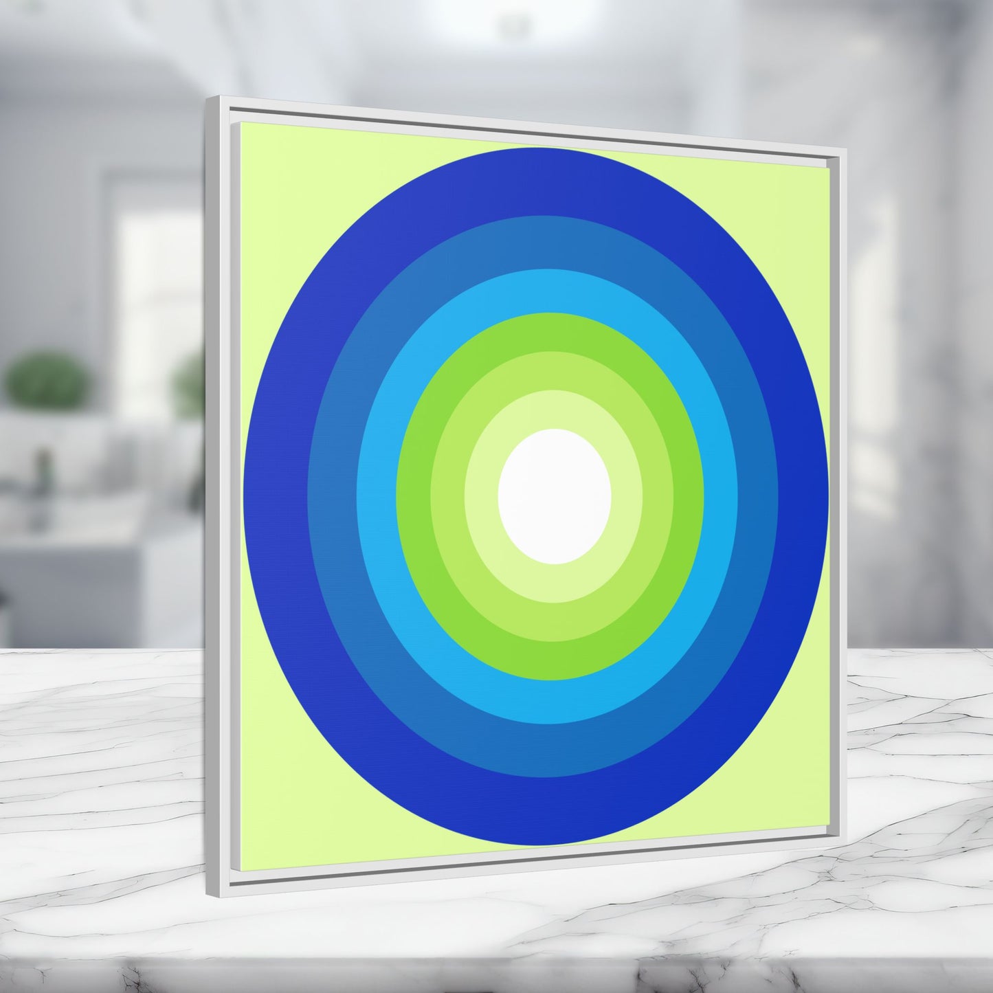 Modern Framed Geometric Canvas Art | Bold Color Meets Clean Framing