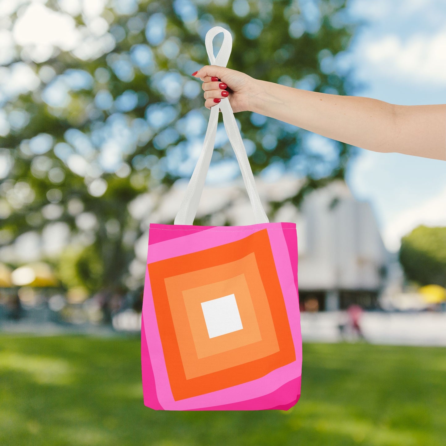 Geometric Art Tote Bag – 3 sizes | Bold lines. Vivid color. Retro with a modern twist.