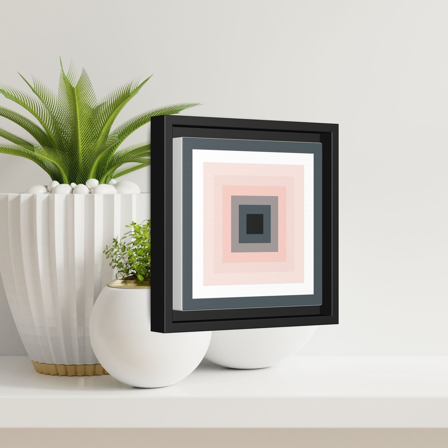 Modern Framed Geometric Canvas Art | Bold Color Meets Clean Framing