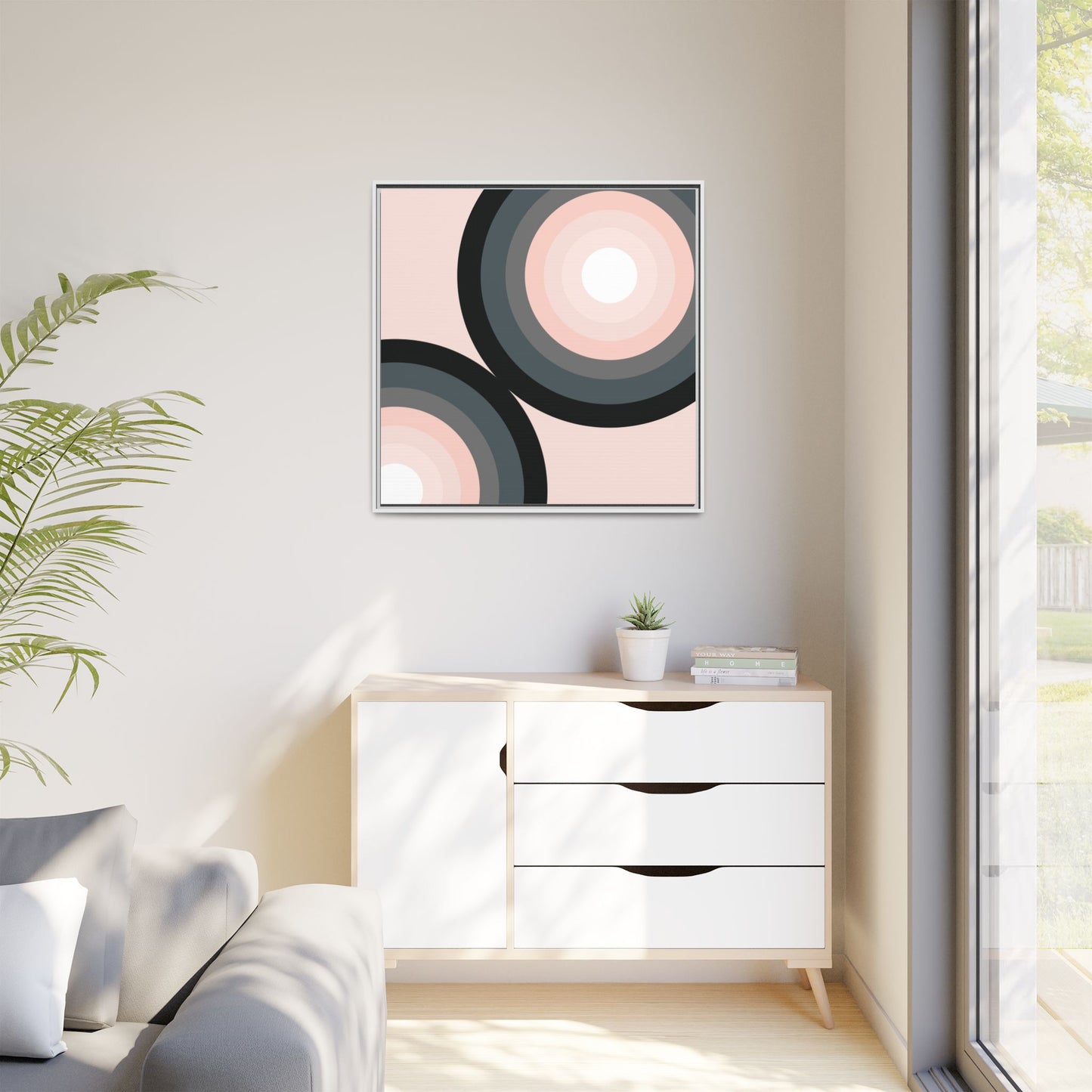 Modern Framed Geometric Canvas Art | Bold Color Meets Clean Framing